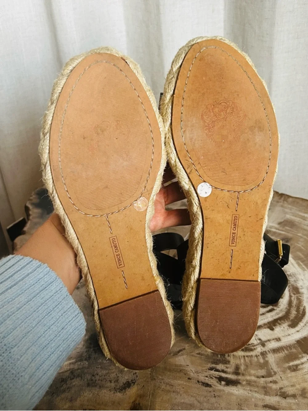 Vince Camuto Leopard Espadrille Sandals in Black and Brown